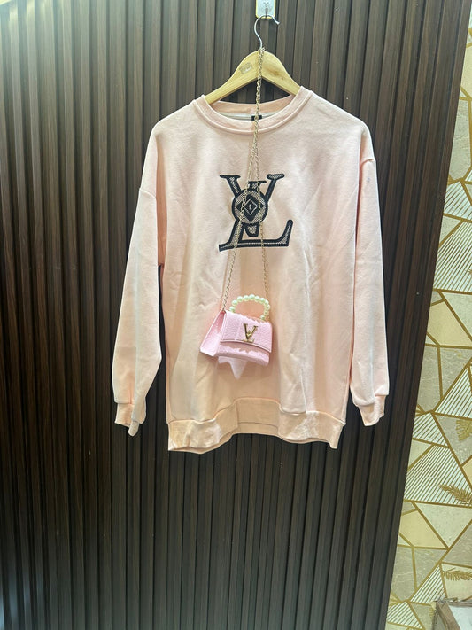 "COVI" LONG SWEATER WITH SLING PURSE