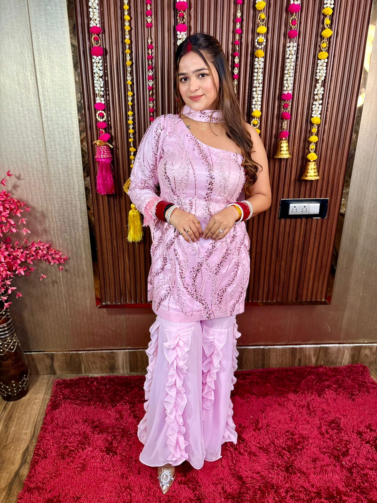 Pink Sharara Set