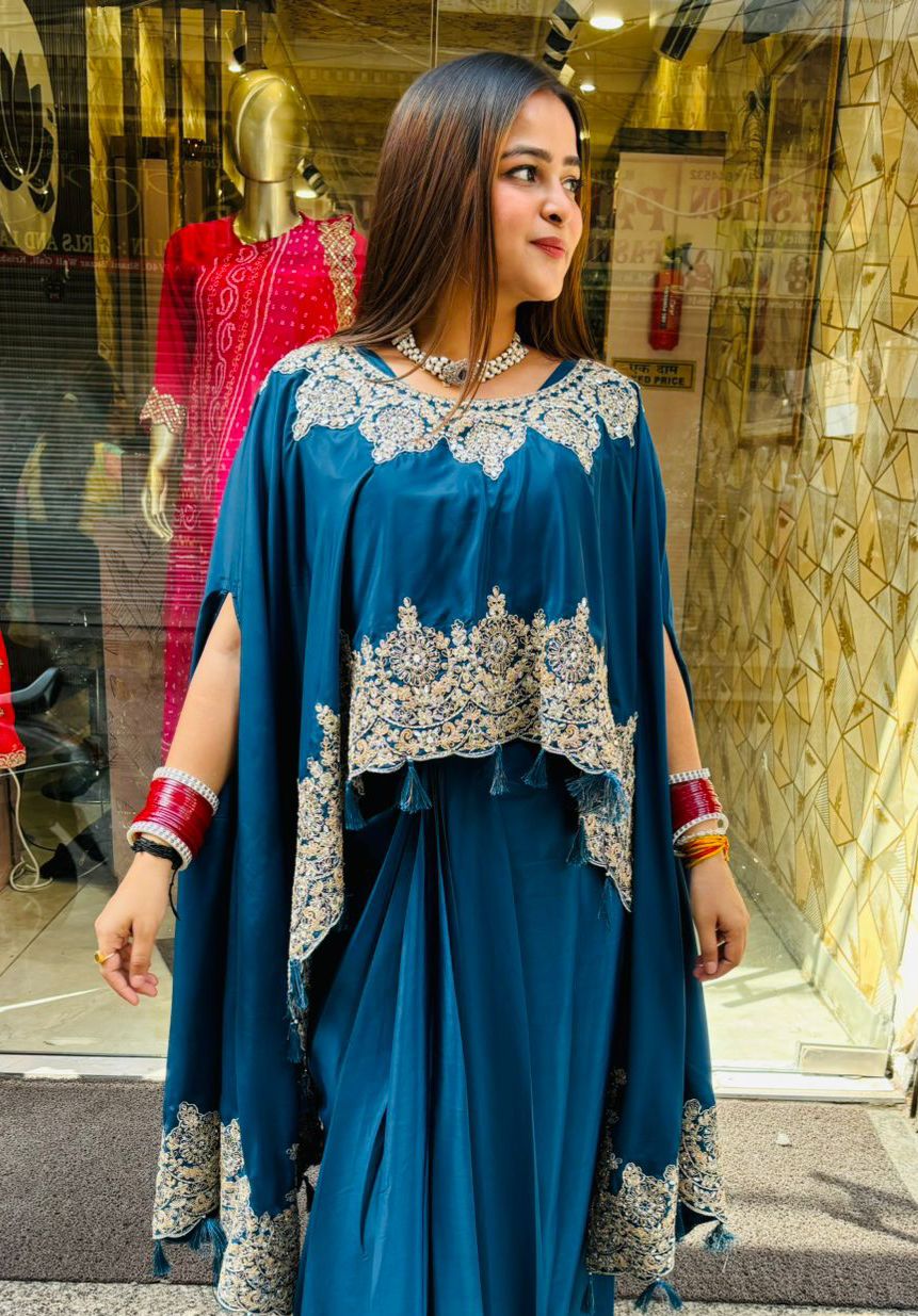 Blue Sia Dhoti 3 piece skirt pattern.