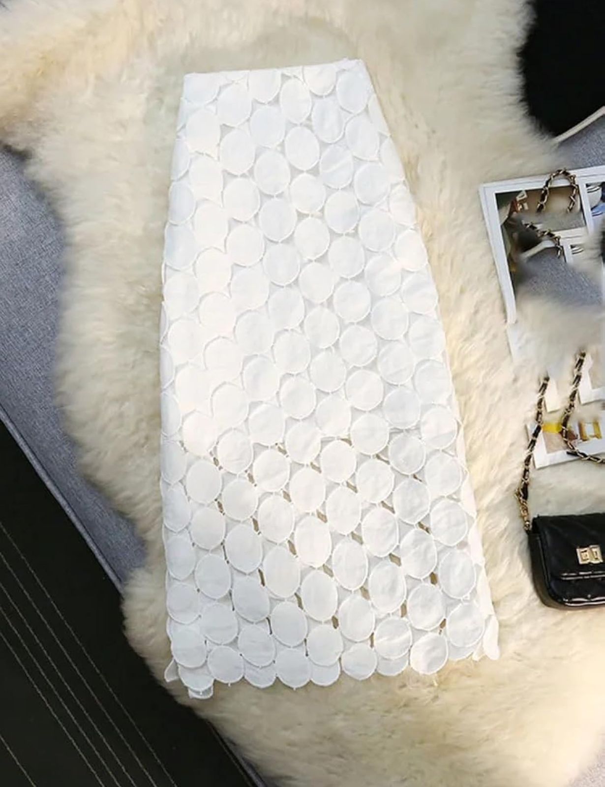 Bubble White Skirt