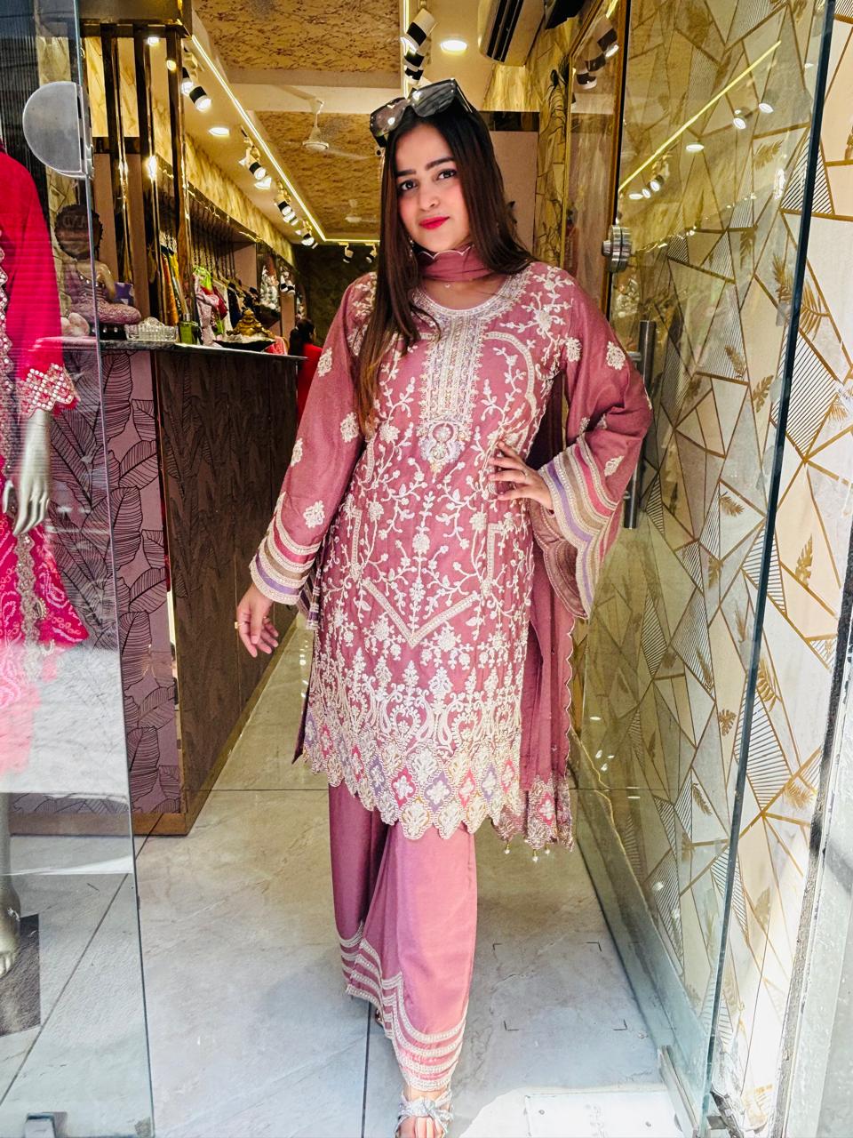 Rose Gold Pakistani Suit