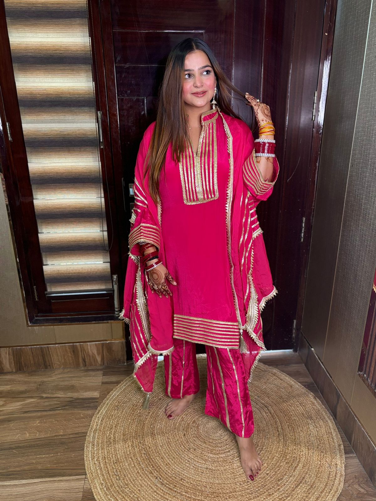 Pink Kurta Cape Set