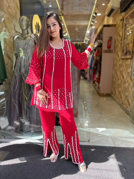 Red Soniyo pearl coordset