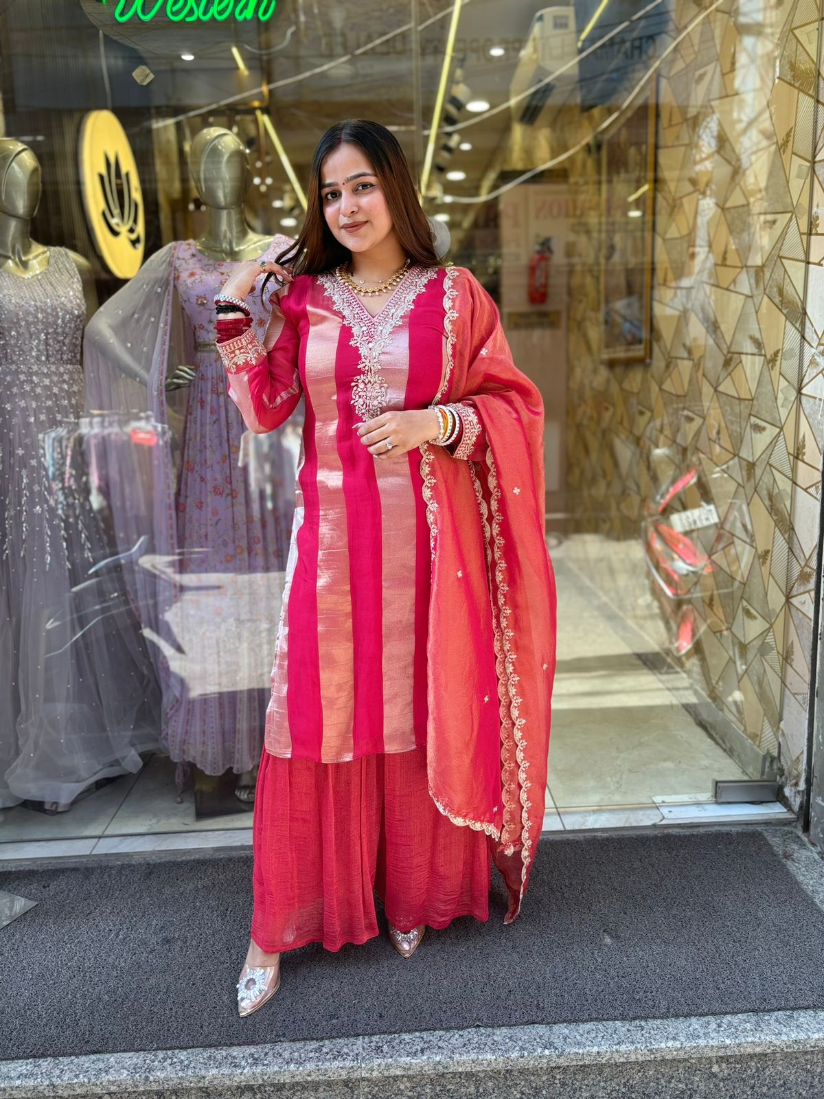 Red Panna Designer suit