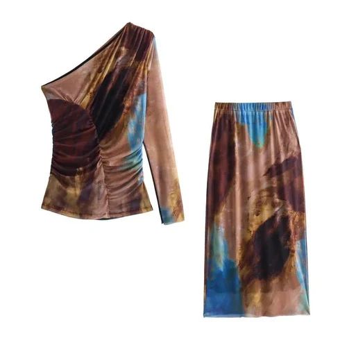 ZA printed designer skirt set