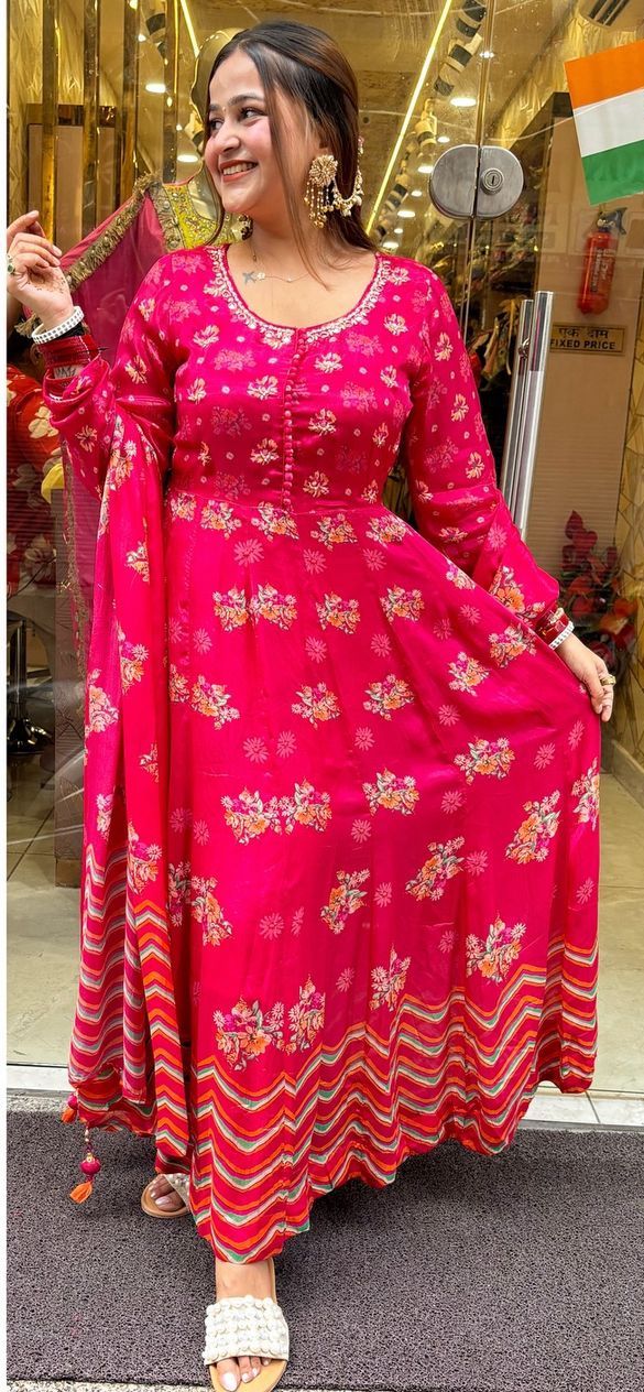 Floral Anarkali Suit