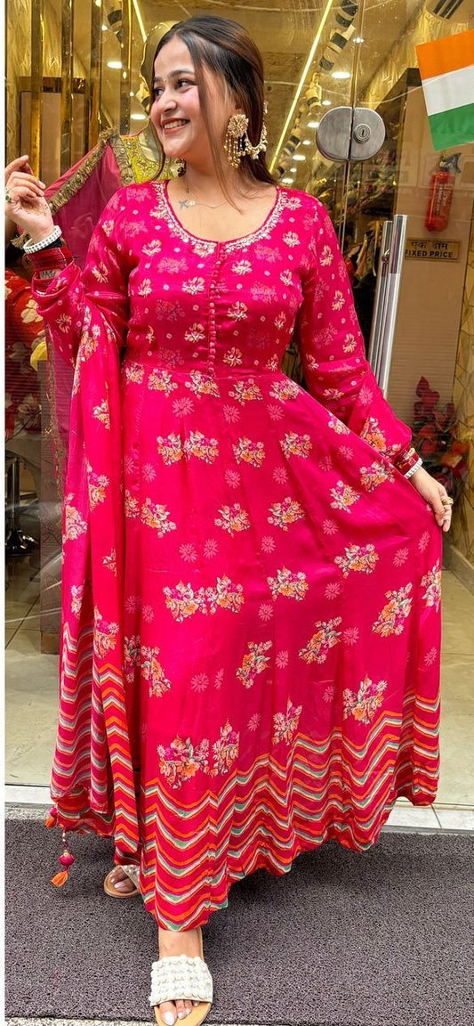 Floral Anarkali Suit