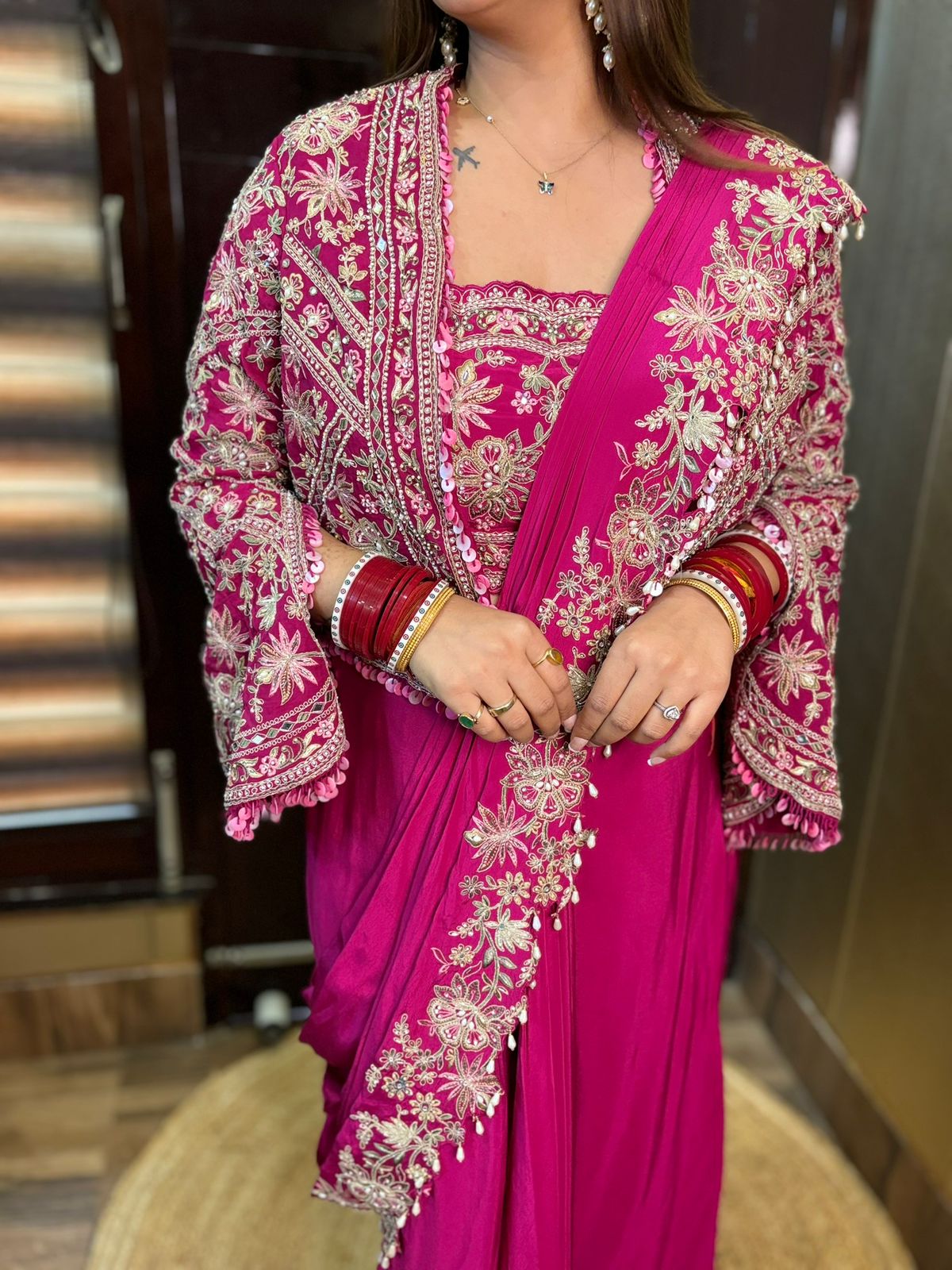 Heera Drape Pink Set