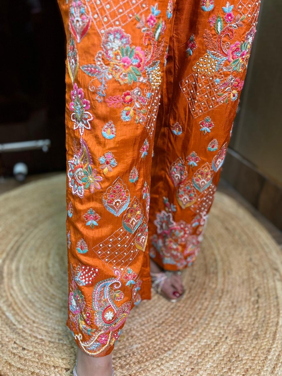 Orange Pia Jacket Set