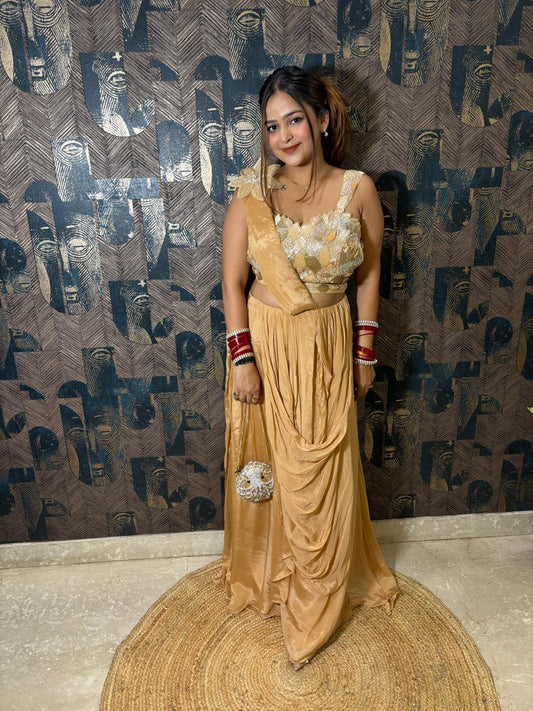 Golden Star Drape saree