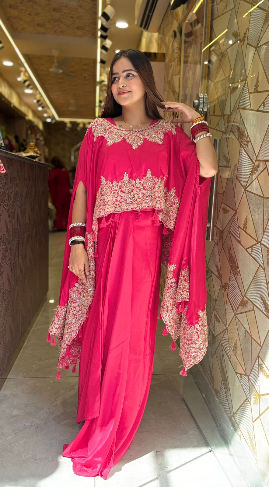 Pink Sia Dhoti 3 piece skirt pattern