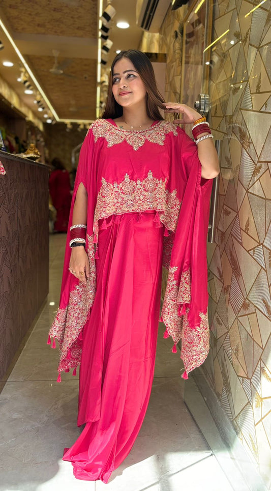 Pink Sia Dhoti 3 piece skirt pattern