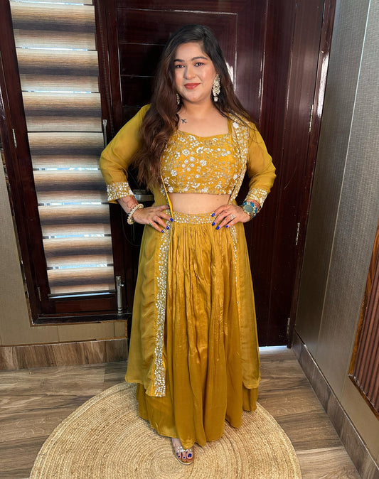 " HALDI GLAM "- 3 PIECE SHAM SKIRT SET