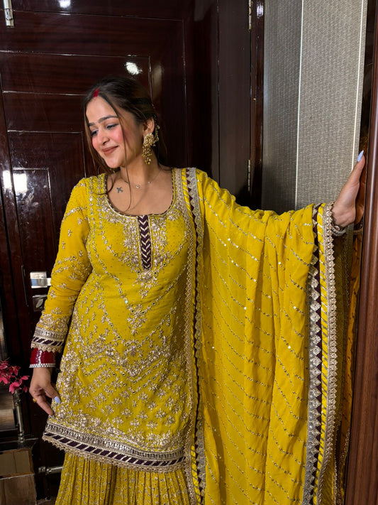 Luxe Satranga Sharara Suit