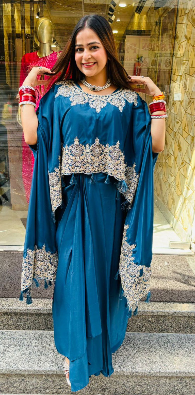 Blue Sia Dhoti 3 piece skirt pattern.