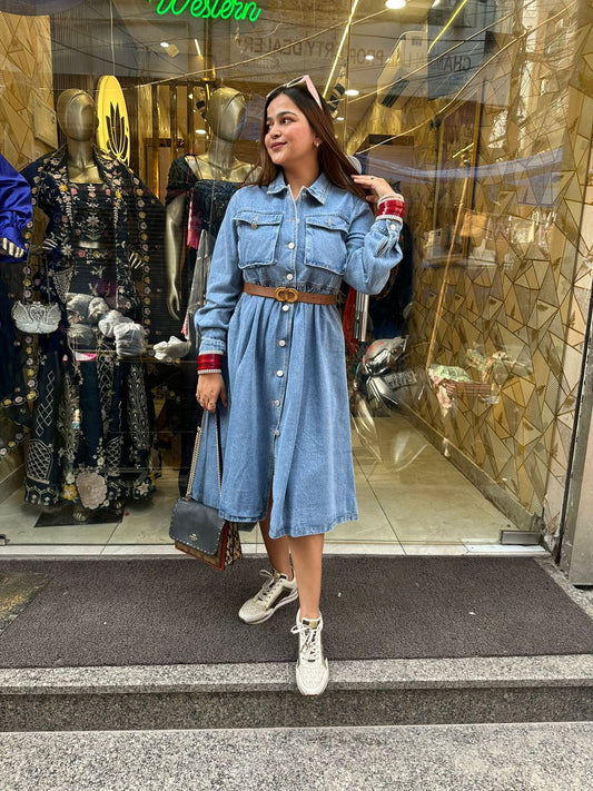 Light Denim Dress with belt