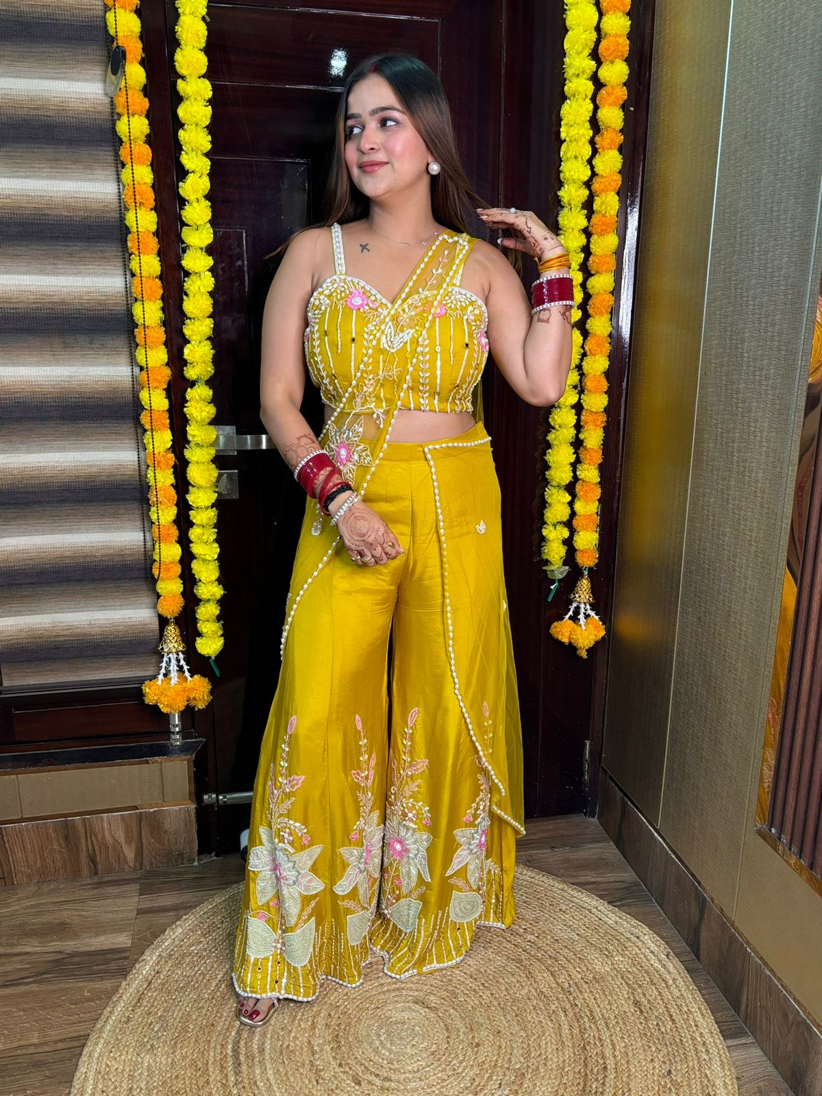 Yellow Drama Drape Saree