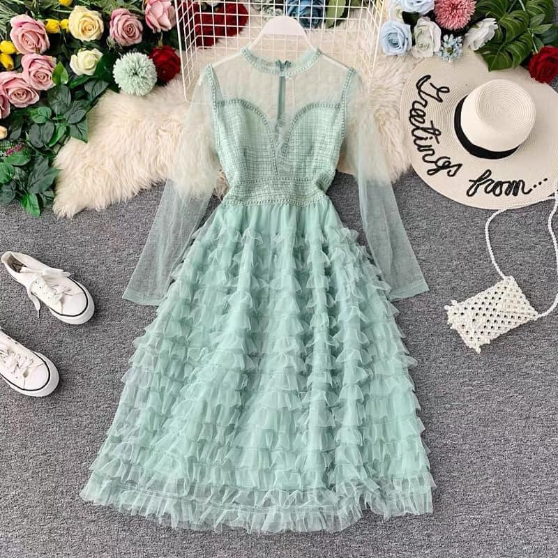 Frill Net Dress for Girls