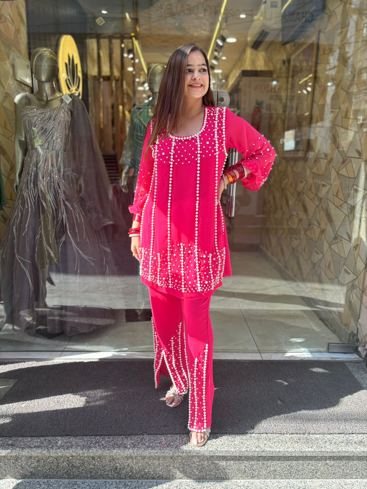Hot Pink Soniyo Pearl Coordset