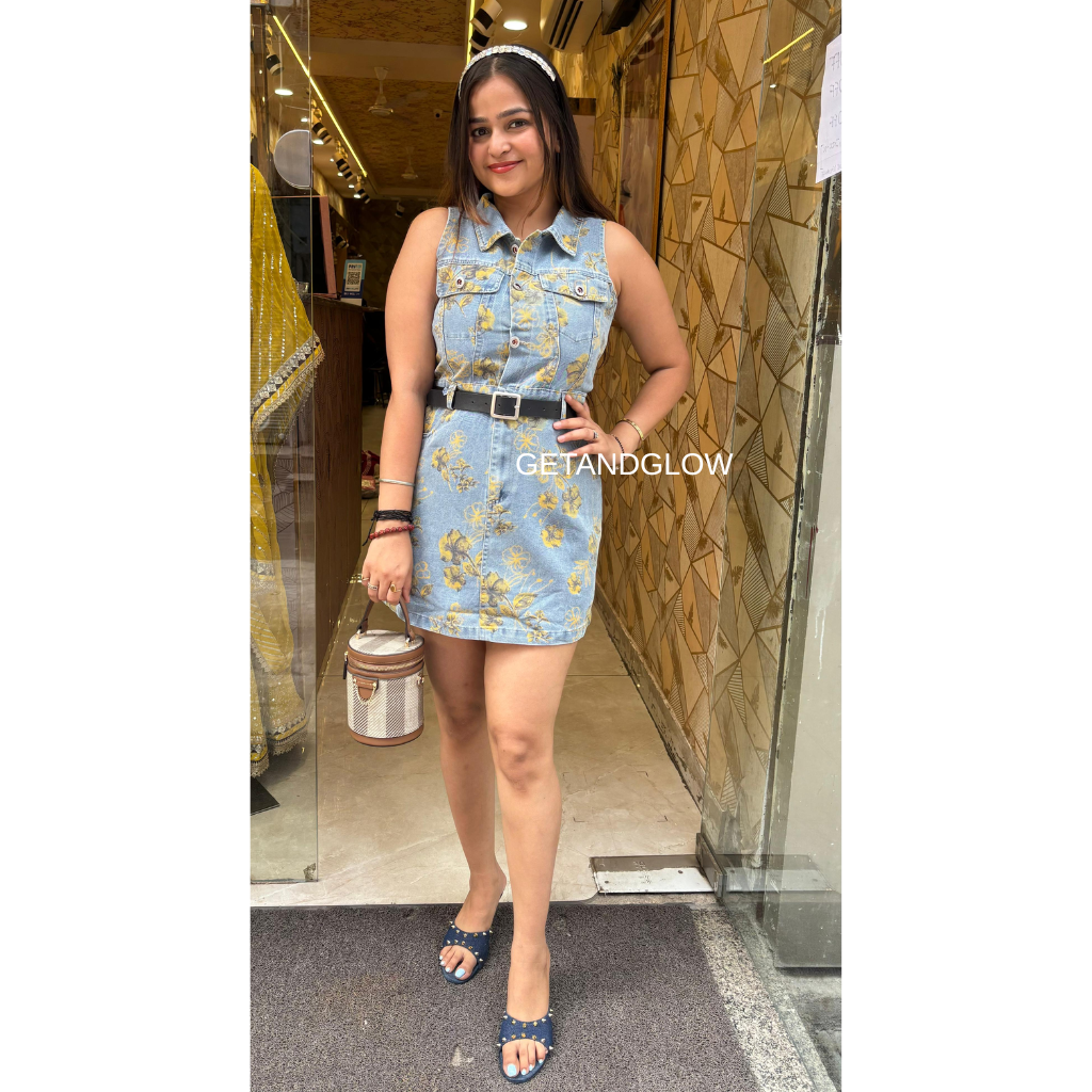 "DENIM DRESS WITH BELT"