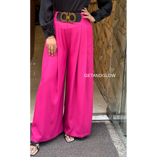 "CHIC" PINK PANTS WITH BELT ATTACHED