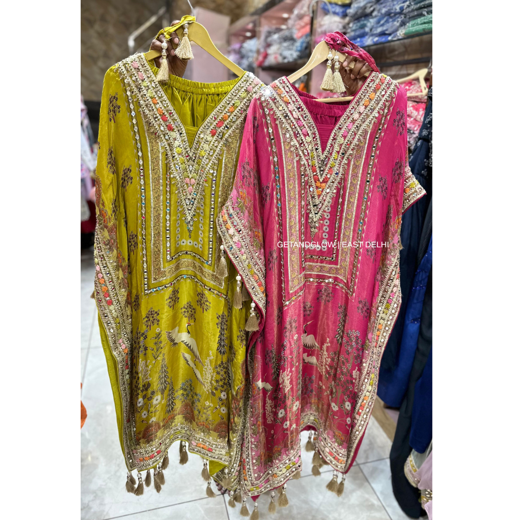 "AAVYA" KAFTAN SET WITH DHOTI & POTLI