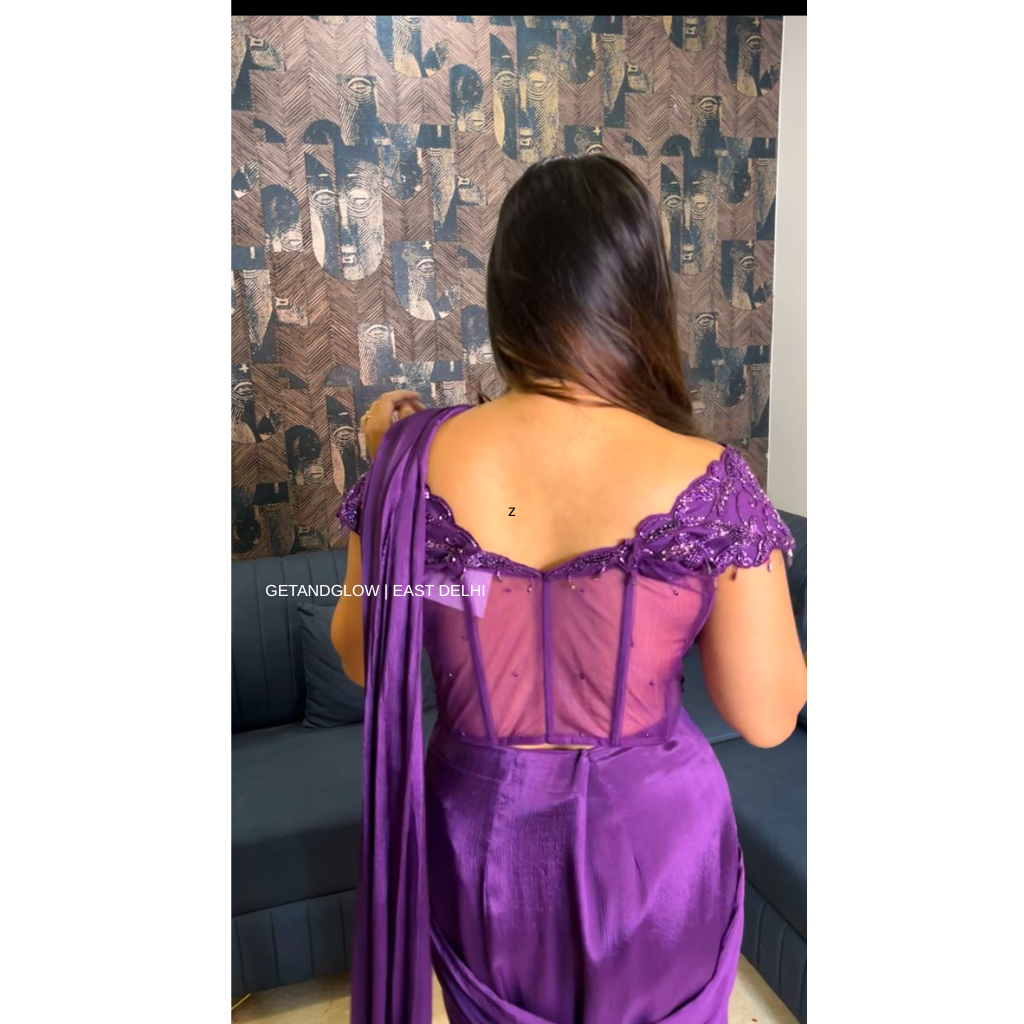 "Aashna" Purple Designer Drape