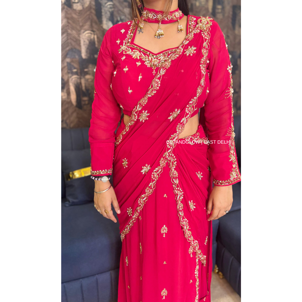"APSARA" DESIGNER DRAPE WITH CHOKER NECKLACE