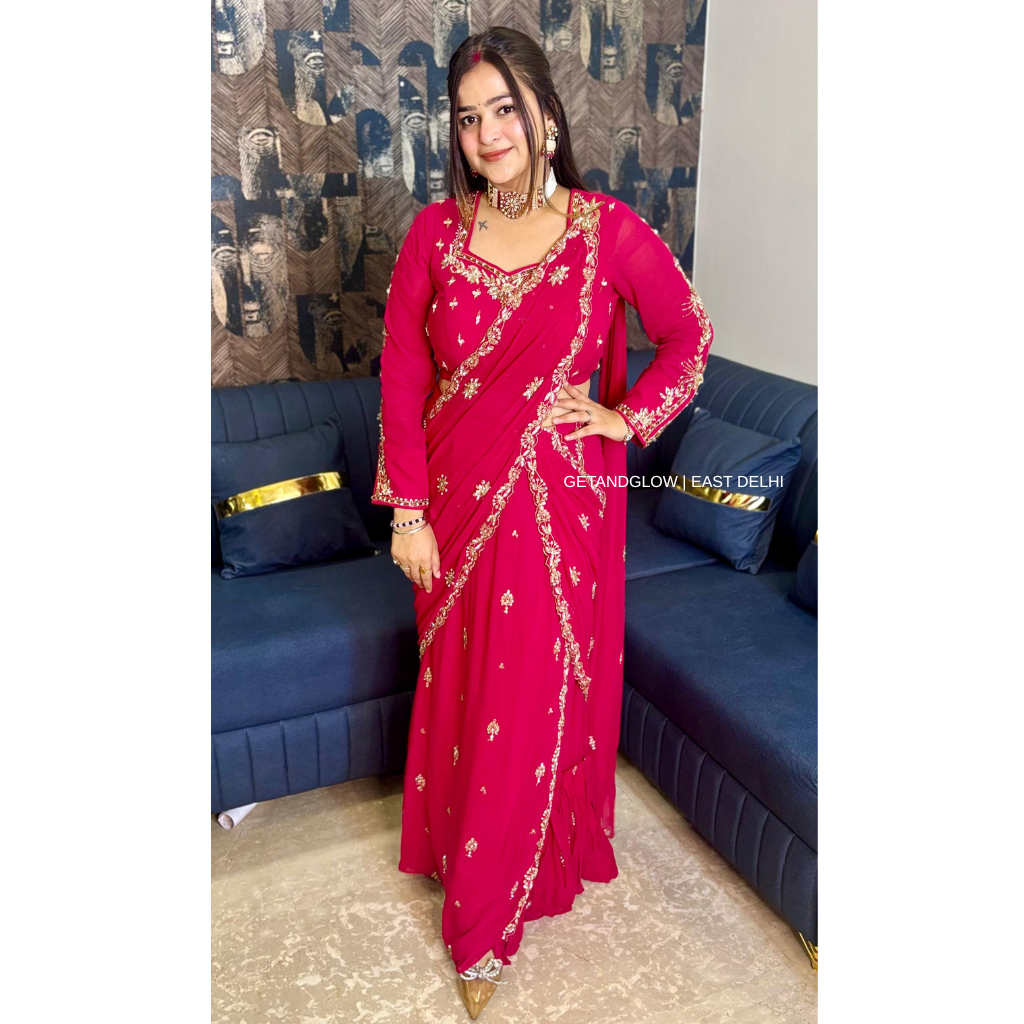 "APSARA" DESIGNER DRAPE WITH CHOKER NECKLACE
