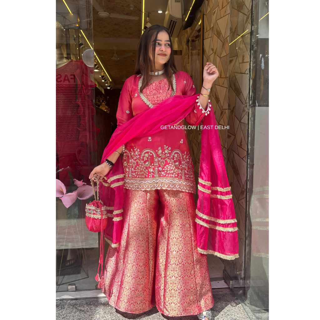 "NOOR" 4 PIECE DESIGNER SUIT WITH POTLI