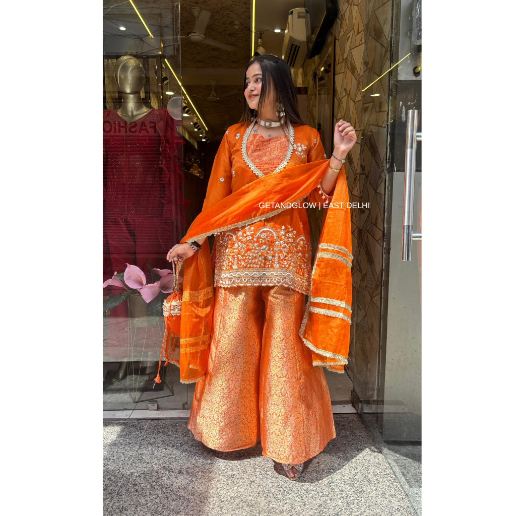 "NOOR" 4 PIECE DESIGNER SUIT WITH POTLI