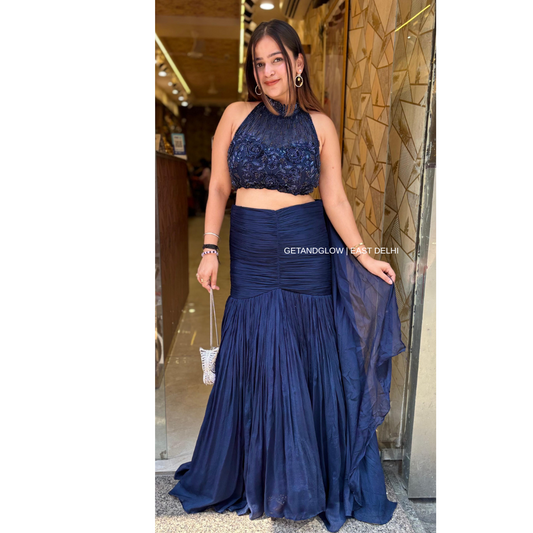 "ANANYA" BLUE FISHCUT DESIGNER DRAPE