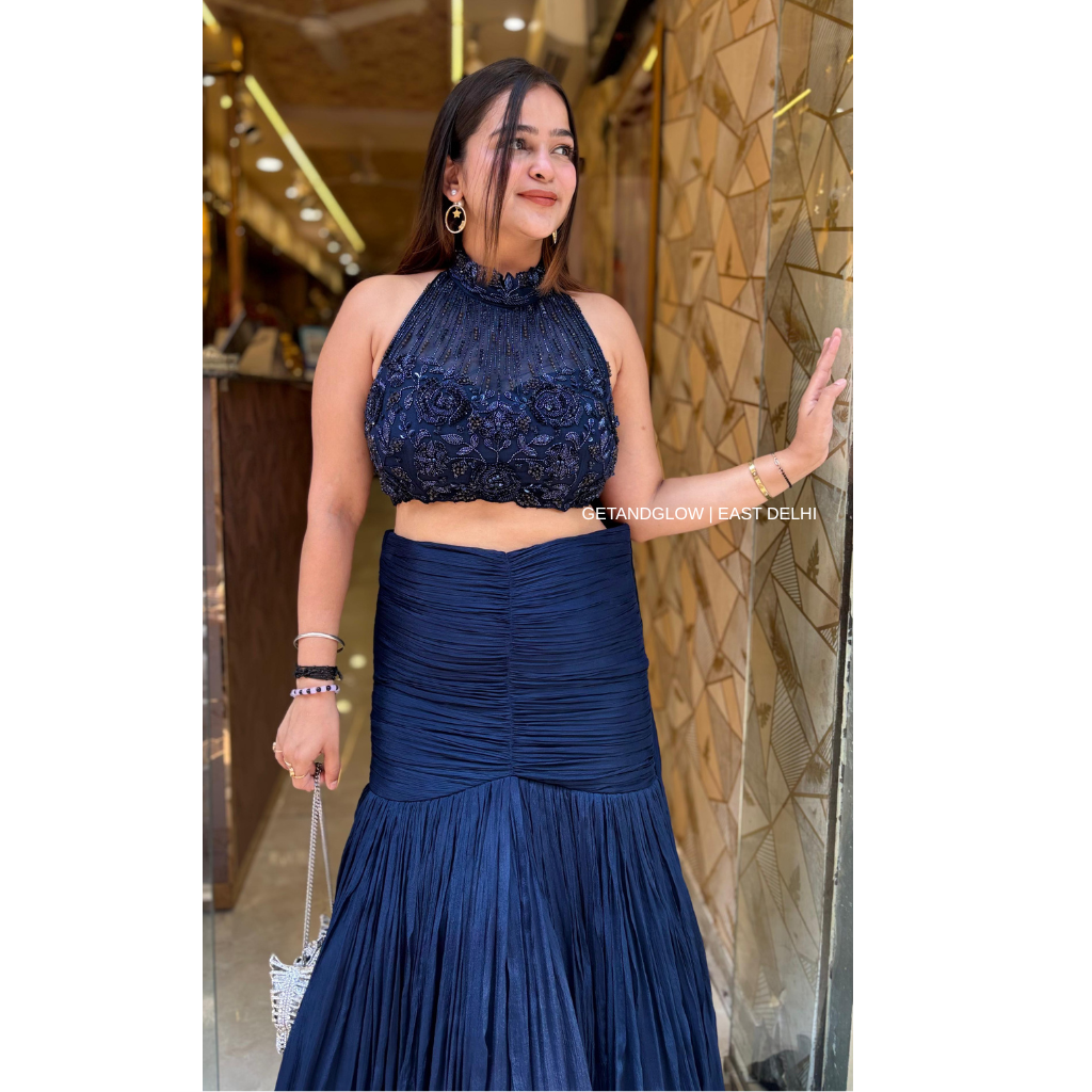 "ANANYA" BLUE FISHCUT DESIGNER DRAPE