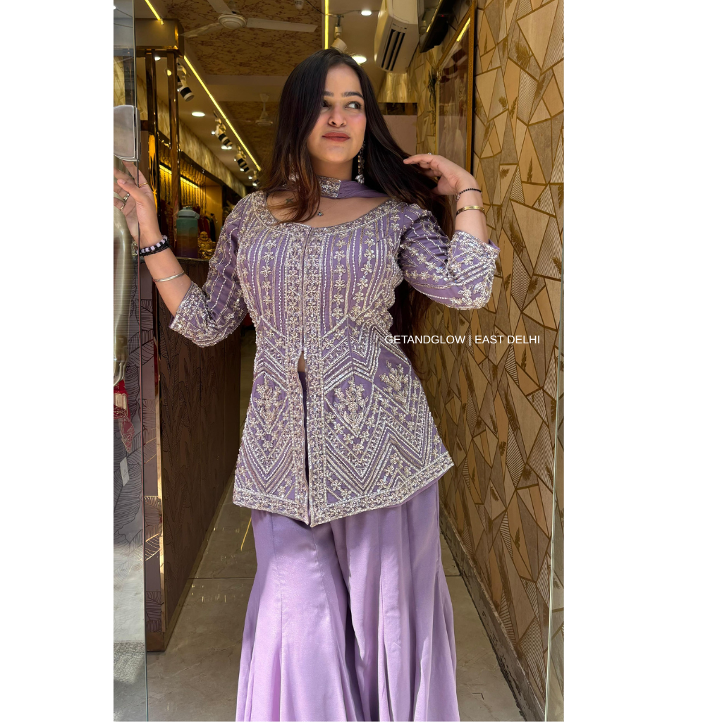 "SHREYA" SHARARA SUIT - LILAC