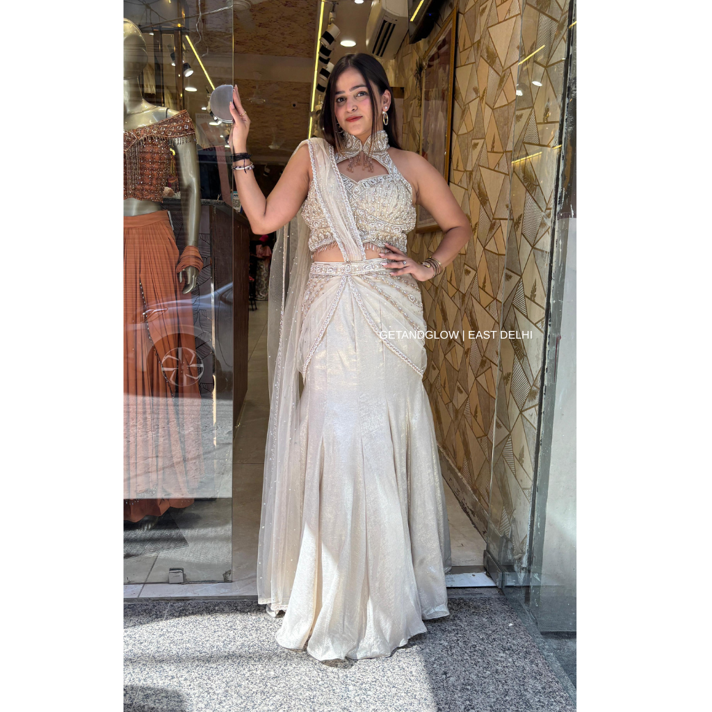 "NAVYA" DESIGNER DRAPE LEHANGA