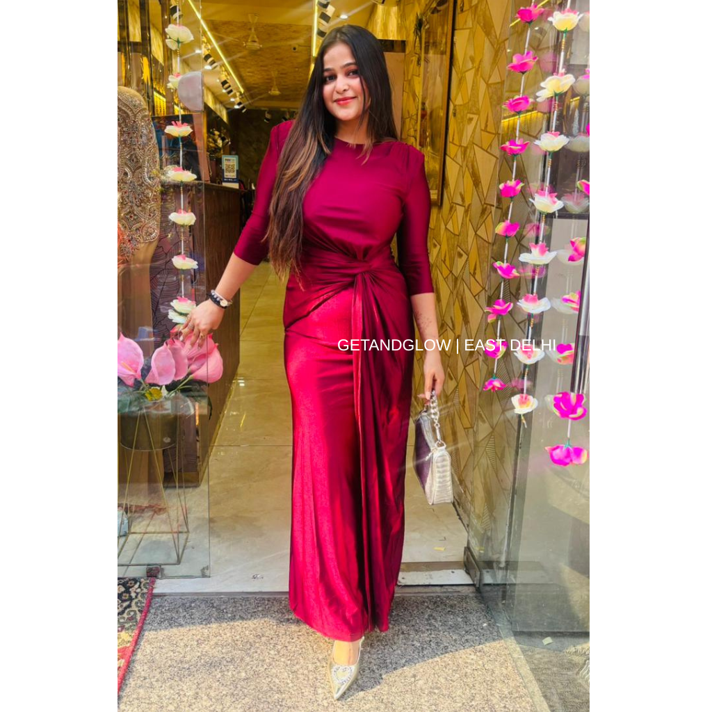 "SHIVI" LONG DRAPE DRESS