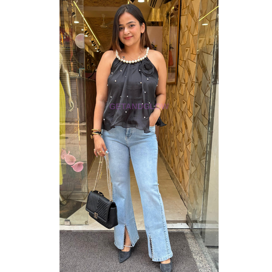 SARA TOP + STUDDED BUSTIER
