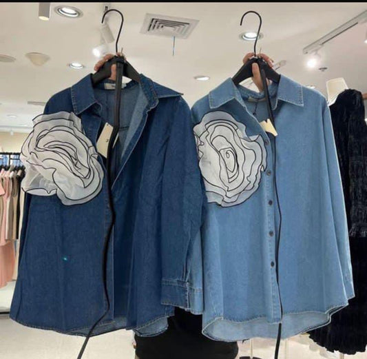 Denim Flower Shirts