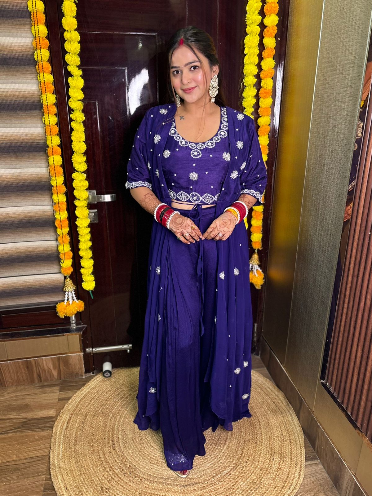 Purple Designer Palazzo Set