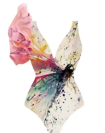Butterfly Aqua Two piece Beachwear