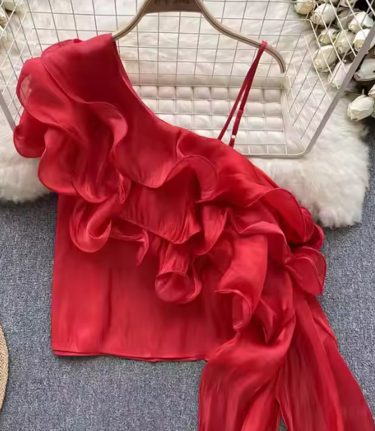 Frill Red Top
