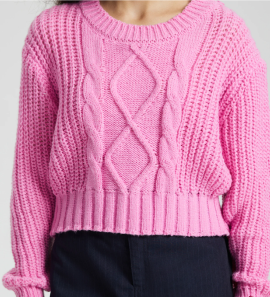 "BUBBLE" Pink Knit Pullover