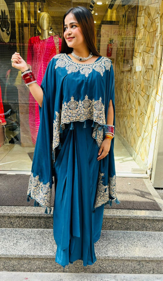 Blue Sia Dhoti 3 piece skirt pattern.