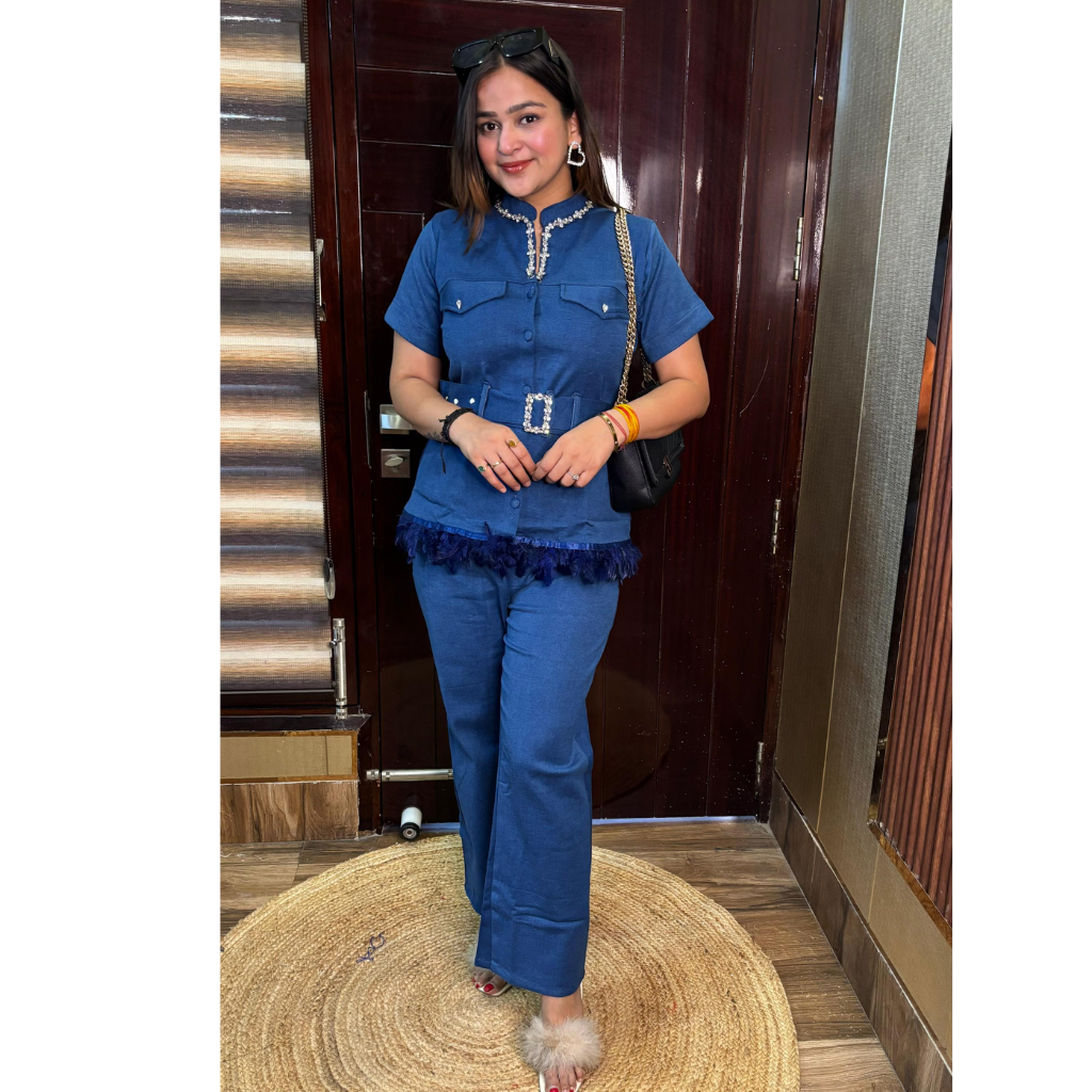 "RIT"- 2 PIECE DENIM COORDSET WITH BELT