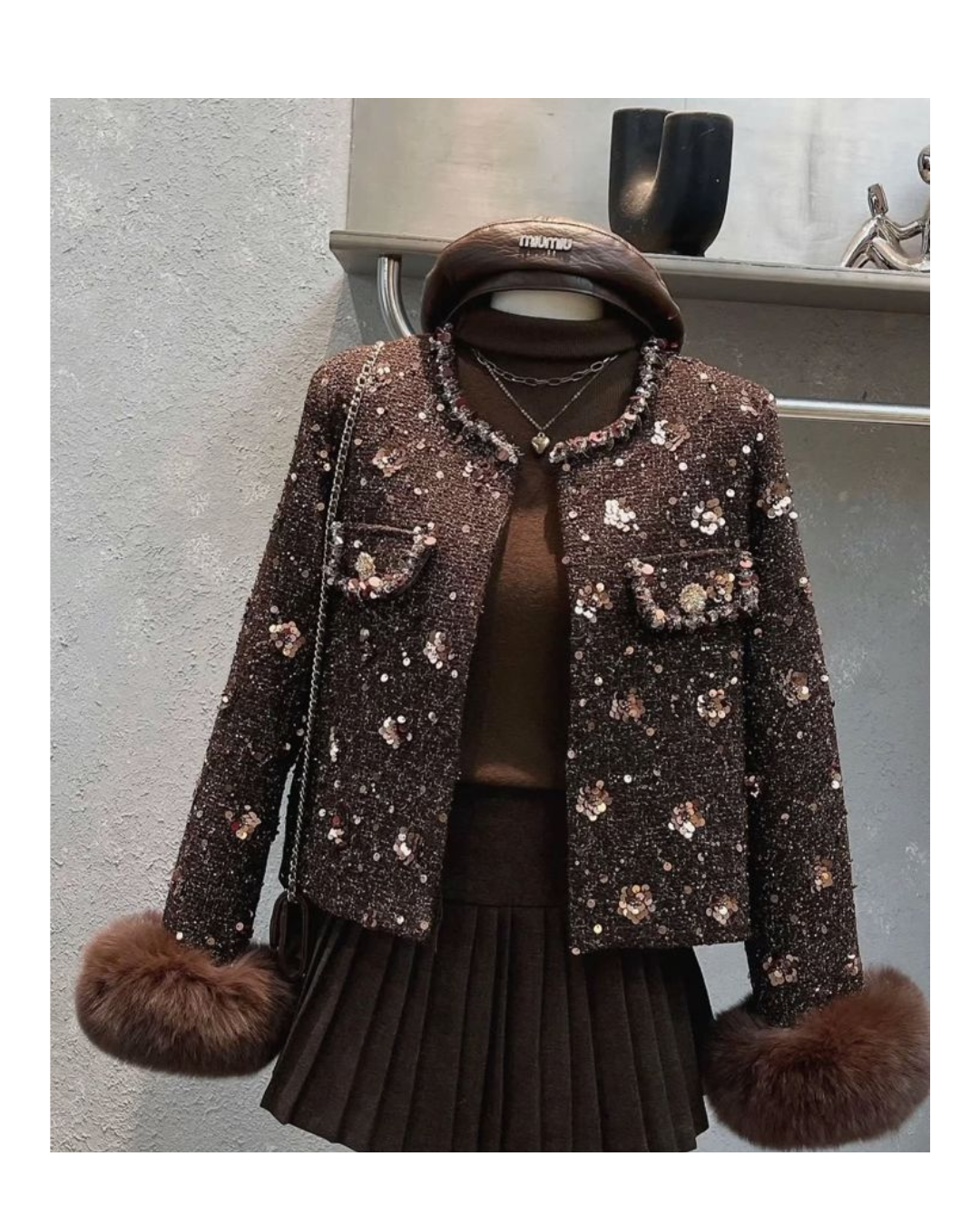 TWEED BLAZER FEATHER SET