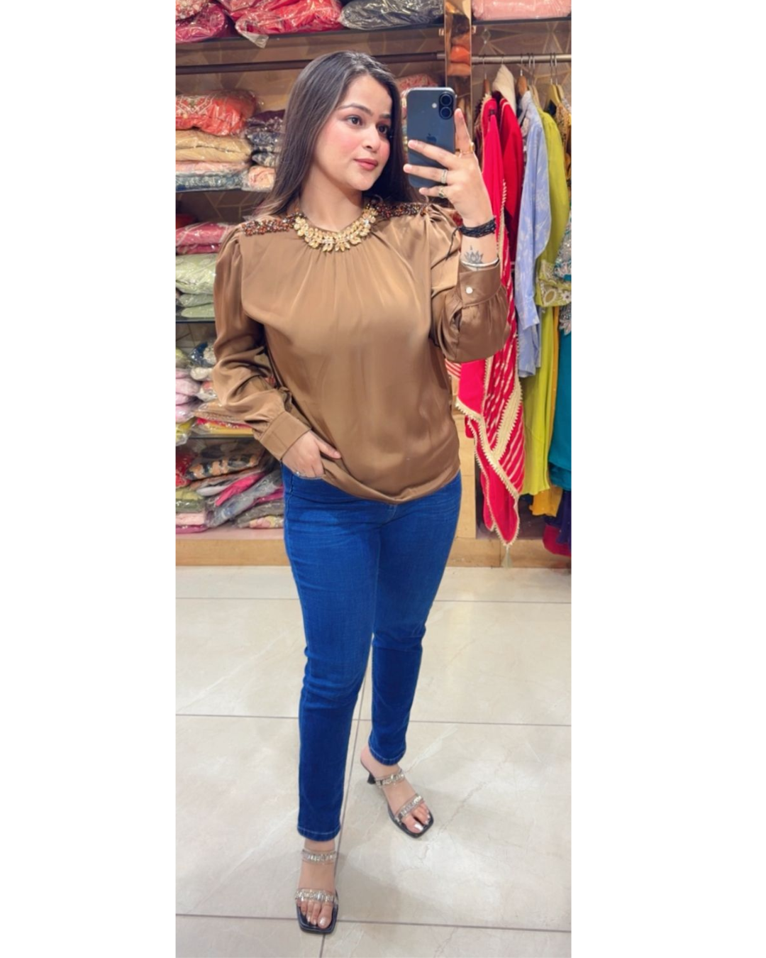 KAIRA-EMBELLISHED TOP