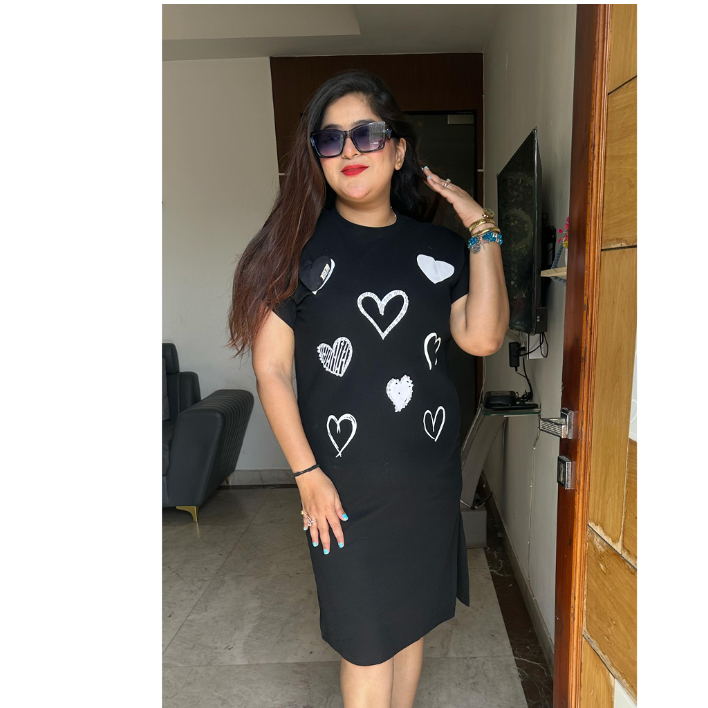 "HAMAIRA"BLACK HEART DRESS