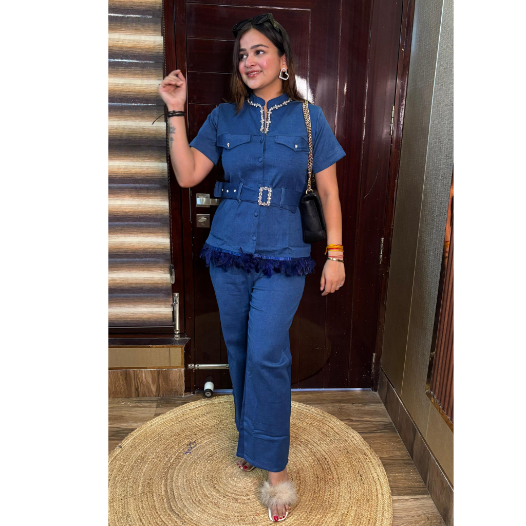 "RIT"- 2 PIECE DENIM COORDSET WITH BELT