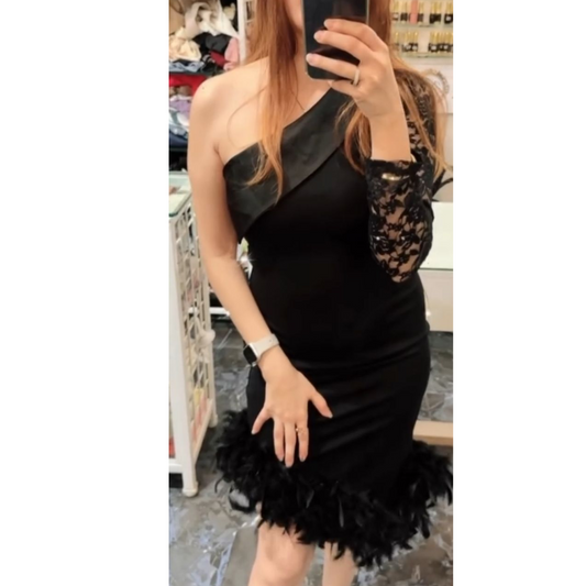 FEATHER DESIGNER DRESS