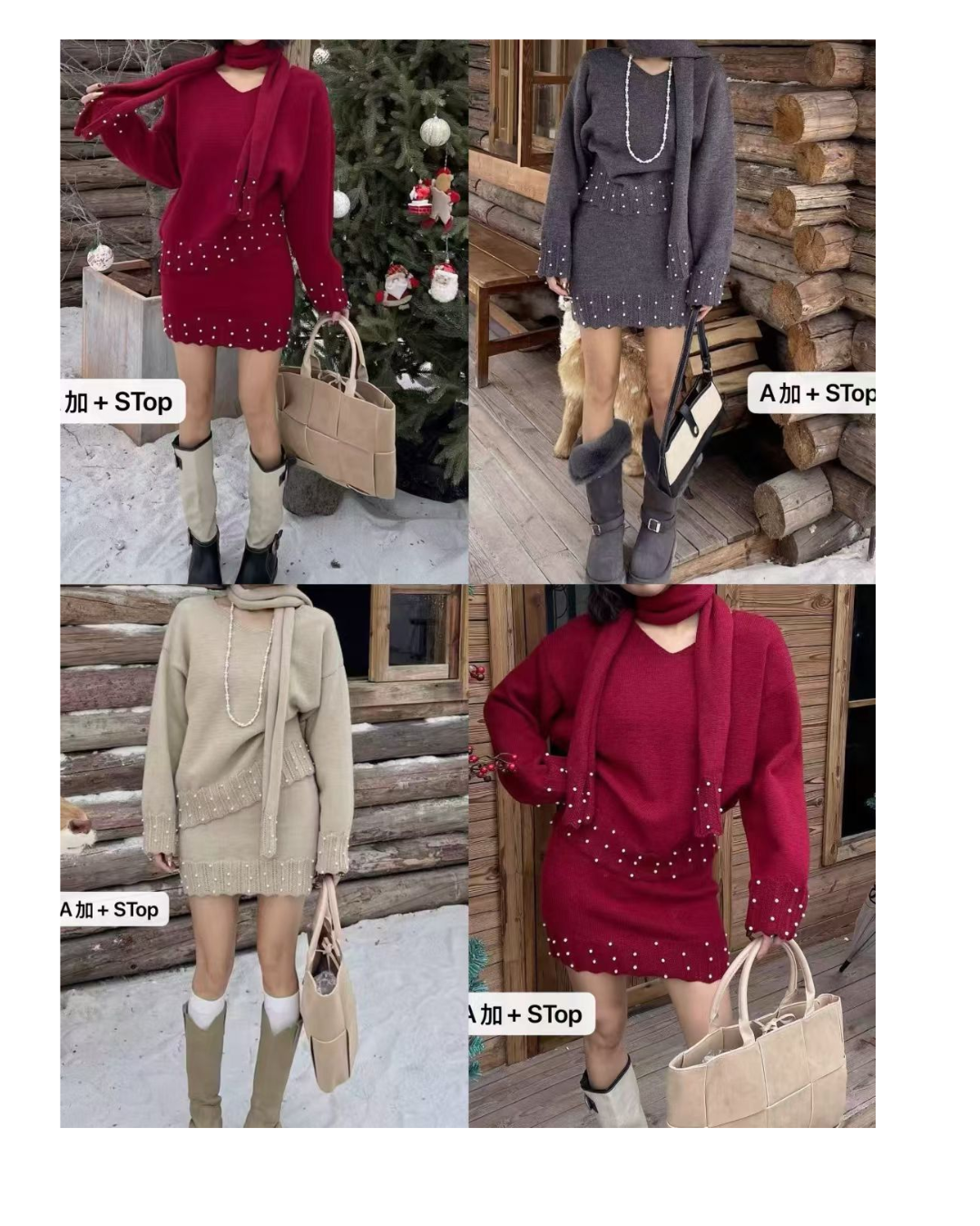 SANTA-PEARL LOADDED CORDS WITH SCARF